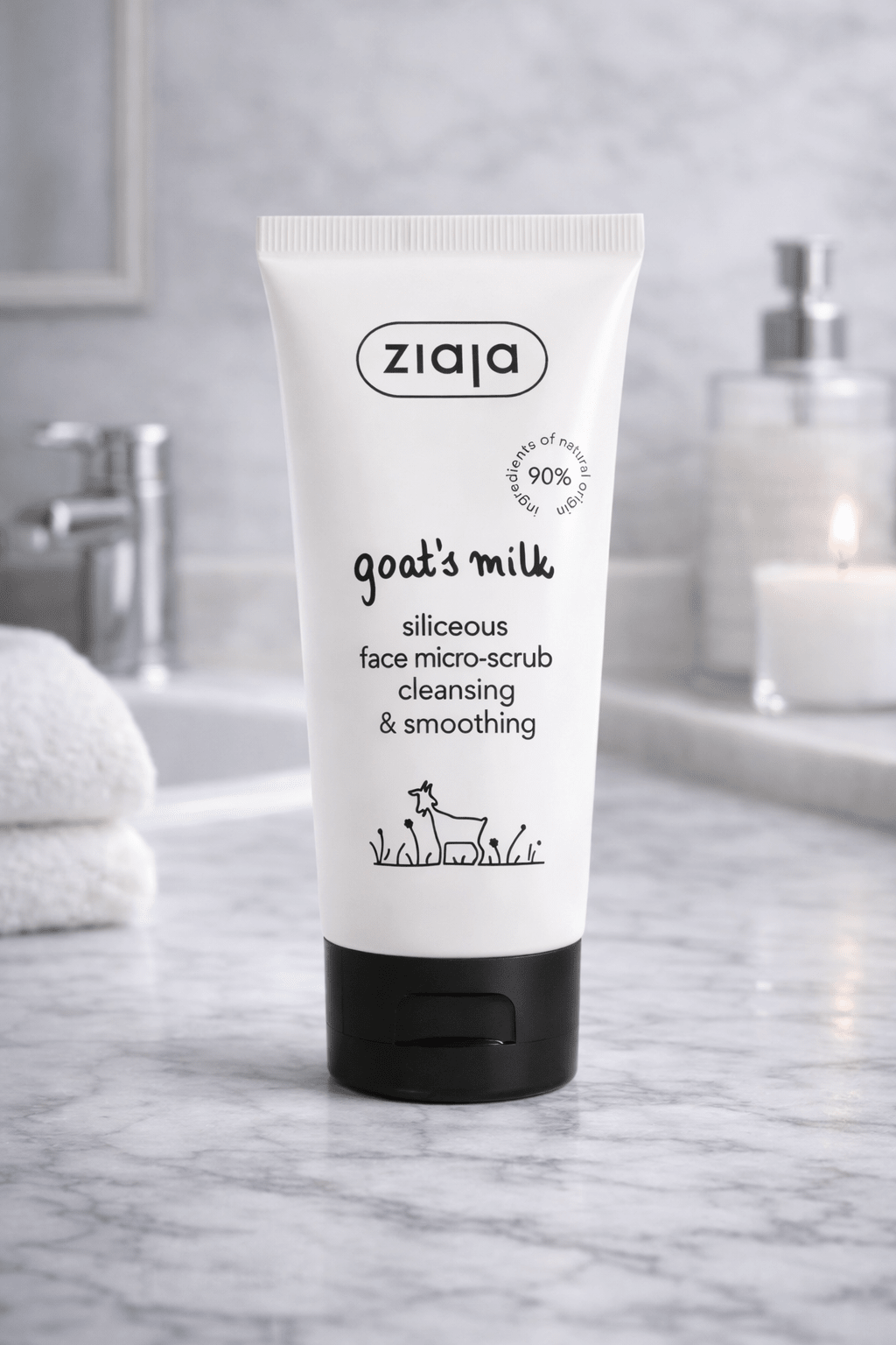 Ziaja Goat’s Milk Mikrokuorinta Kasvoille 75 ml – Vuohenmaito Siliceous Face Micro - Scrub Puhdistava & Kirkastava Kasvokuorinta - Skonbeauty.com