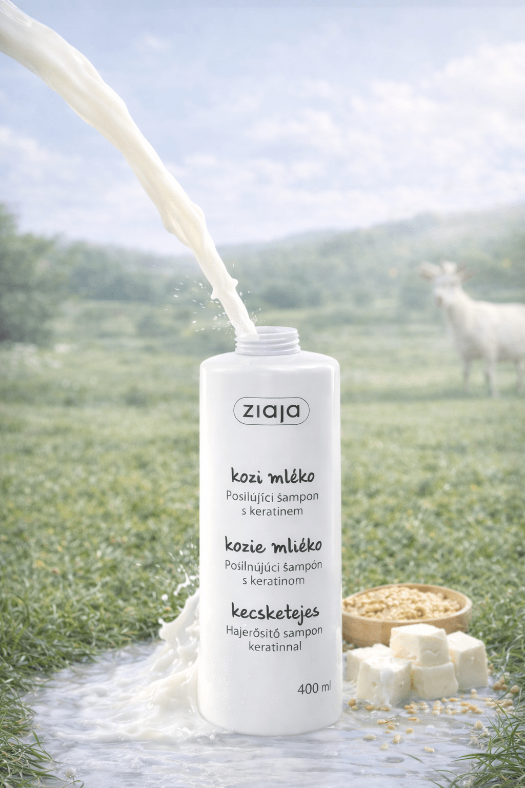 Ziaja Goat’s Milk Vuohenmaito Shampoo 400 ml – Vahvistava & Kosteuttava Shampoo Kuiville ja Vaurioituneille Hiuksille - Skonbeauty.com