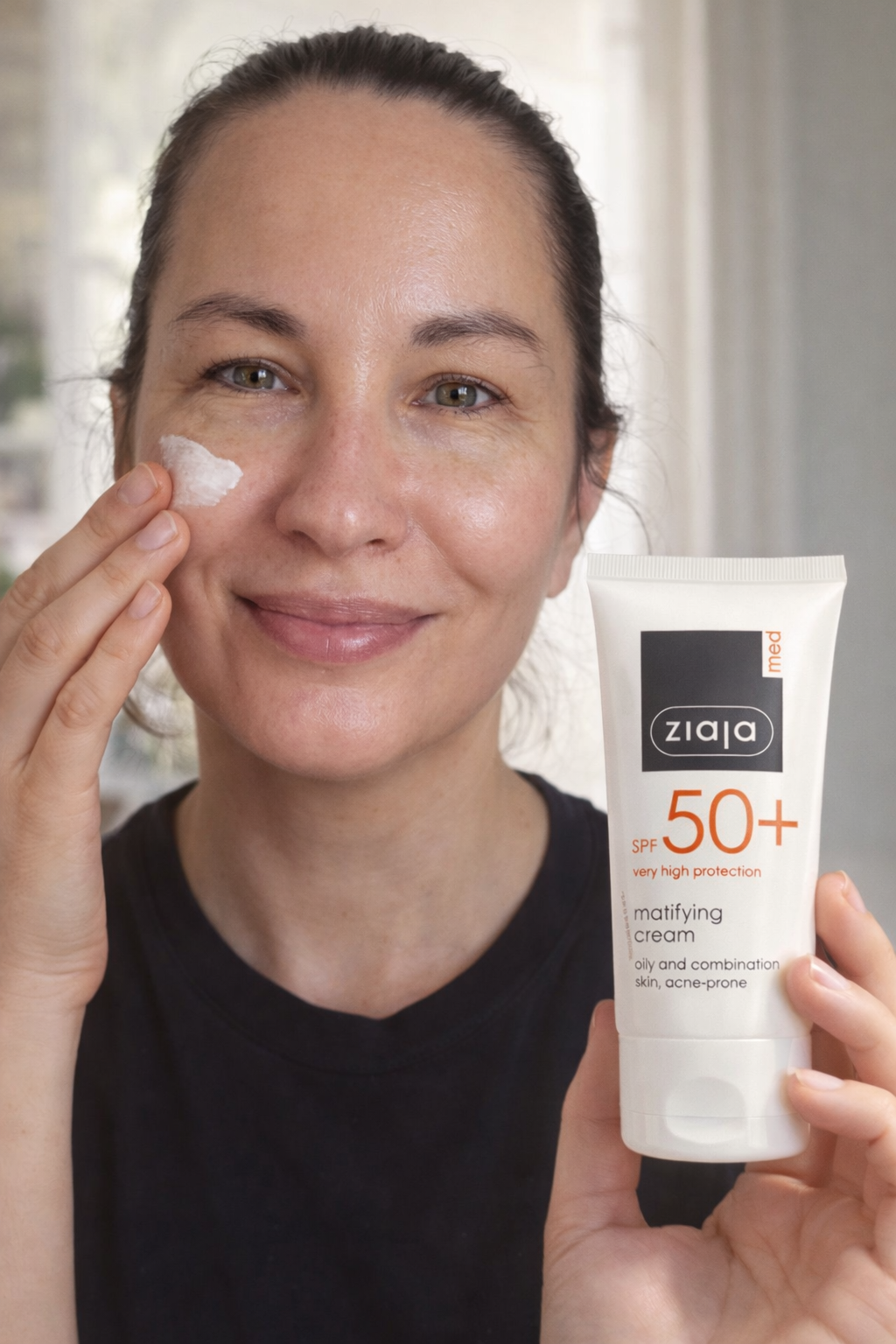 Ziaja Med Mattapintainen Aurinkosuojavoide SPF 50+ – Rasvoittuvalle, Akne- ja Sekaiholle 50 ml | Talia Tasapainottava & Korkea UV-Suoja