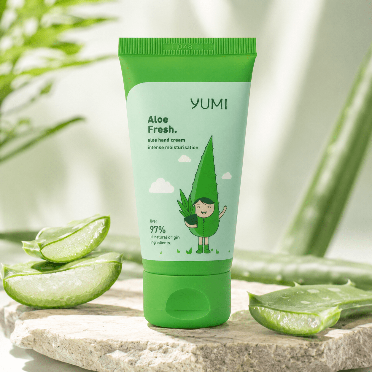 Yumi Aloe Vera Käsivoide 50 ml – Kosteuttava ja nopeasti imeytyvä käsivoide kuiville käsille - Skonbeauty.com