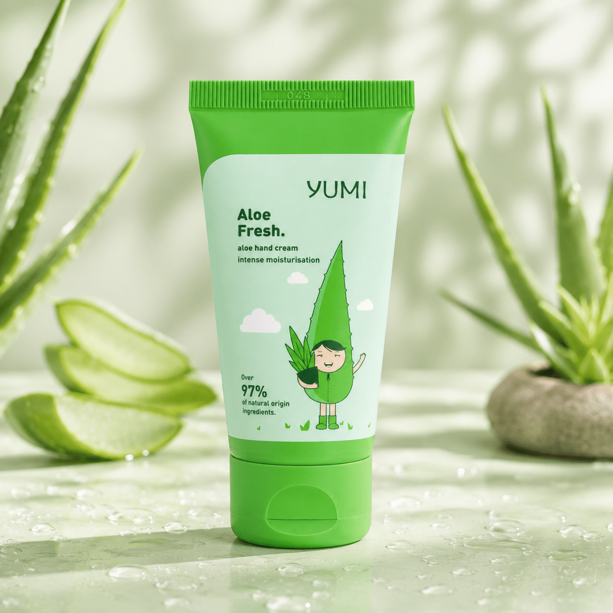 Yumi Aloe Vera & Kaktus Käsivoide 50 ml – Syväkosteuttava ja nopeasti imeytyvä käsivoide kuiville käsille - Skonbeauty.com