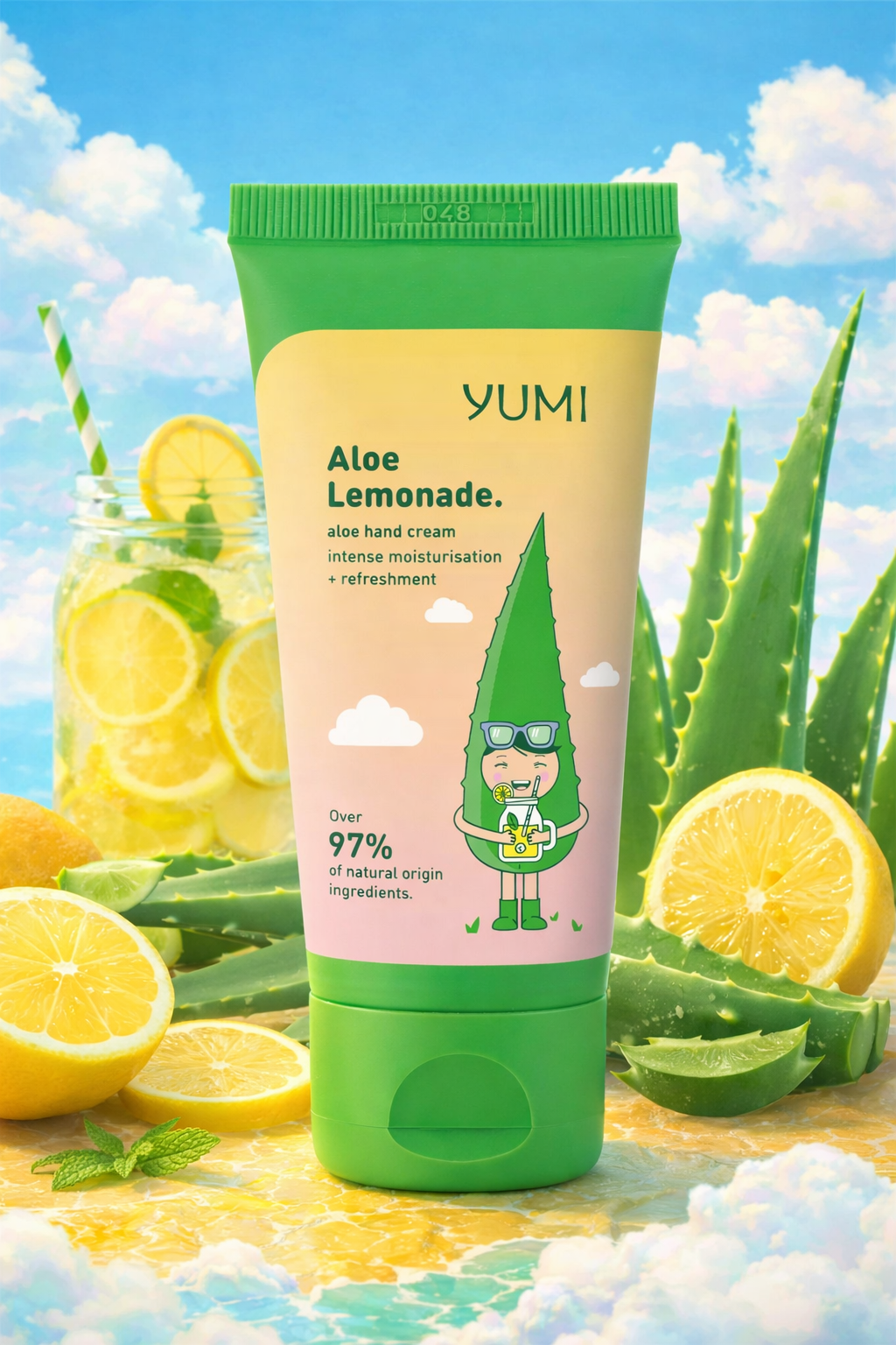 Yumi Aloe Vera & Sitruunalimonadi Kosteuttava Käsivoide 50 ml – Raikas Sitrus & Tehokas Käsienhoito - Skonbeauty.com