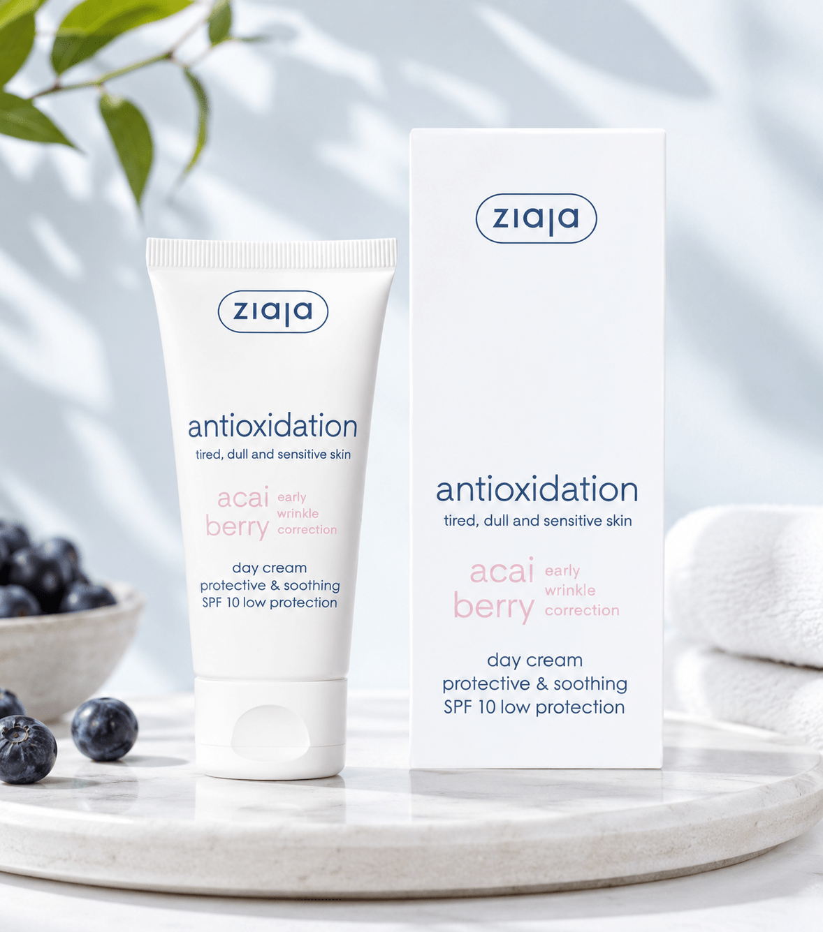 Ziaja Acai Berry Antioksidanttinen Suojaava Päivävoide 50 ml – Kosteuttava Päivävoide Ensimmäisiin Ikääntymisen Merkkeihin - Skonbeauty.com