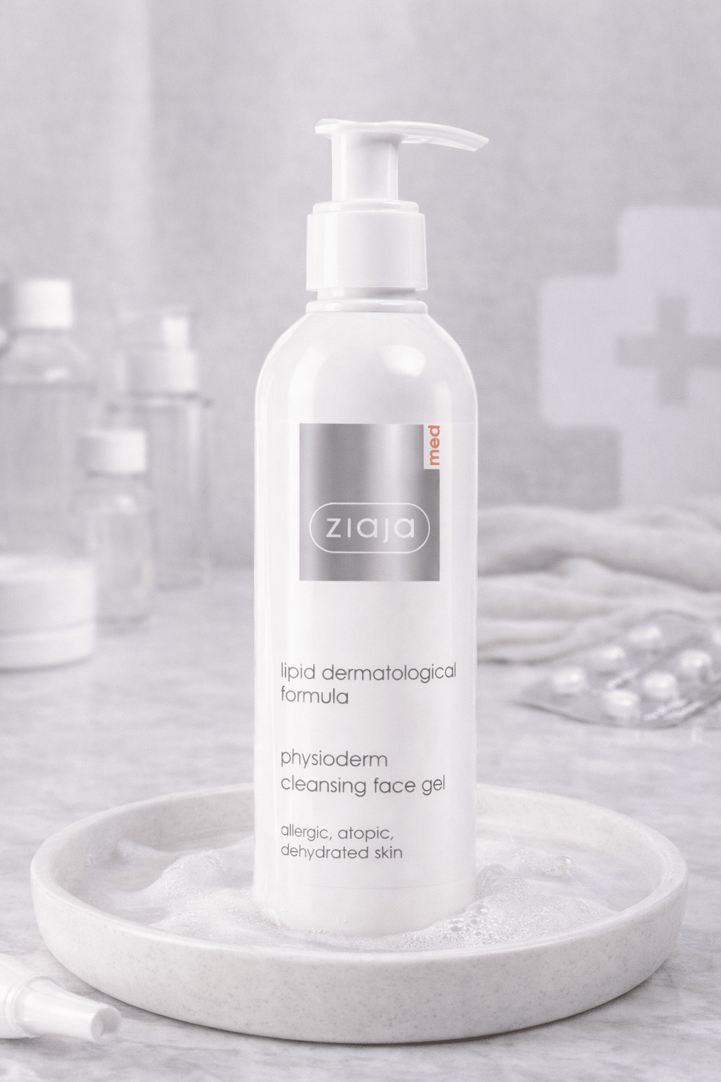 Ziaja Med Lipid Physioderm puhdistusgeeli erittäin kuivalle iholle 200 ml – sulfaatiton ja hajusteeton kasvojen puhdistus - Skonbeauty.com