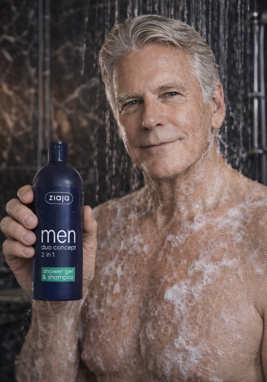 Ziaja Men 2in1 Suihkugeeli & Shampoo 300 ml – Kosteuttava, Virkistävä Miesten Pesuaine Hiuksille ja Vartalolle - Skonbeauty.com