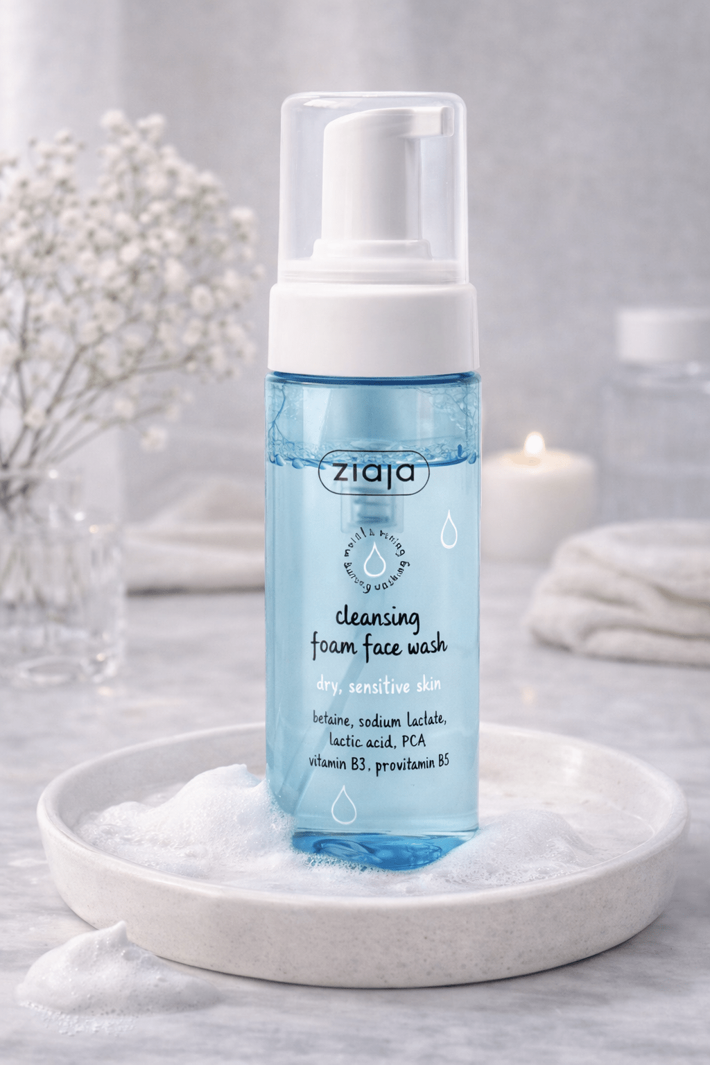 Ziaja puhdistusvaahto kuivalle iholle 150 ml – kosteuttava ja hellävarainen kasvojen puhdistus - Skonbeauty.com